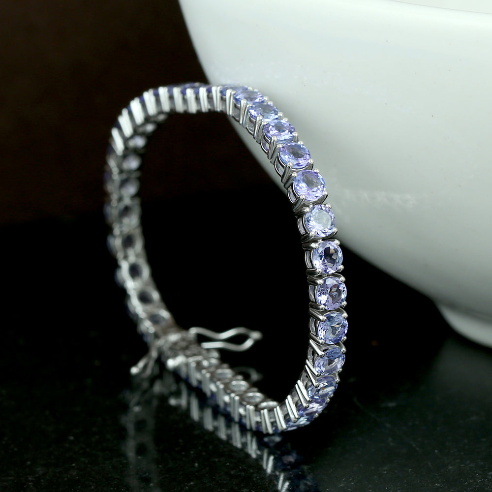 Natural Tanzanite White Gold 18k Jewelry Bracelet For Women
