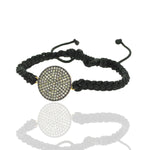 Pave Diamond Sterling Silver Fixed And Flexible Bracelet Macrame Jewelry