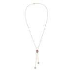 Channel Set Ruby Diamond Octagon Designer Pendant Necklace In 18k Gold