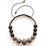 925 Silver Pave Diamond Gemstone Beads Macrame Bracelet Women Jewelry