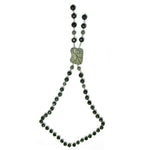 Pave Diamond Gemstone Beaded Lariat Necklace 925 Silver Handmade Jewely