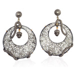 Natural Jade Drop/Dangle Earrings 18k Gold 925 Silver Diamond Jewelry
