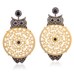 Diamond Drop/Dangle Earrings 18k Gold 925 Silver Sapphire Jewelry