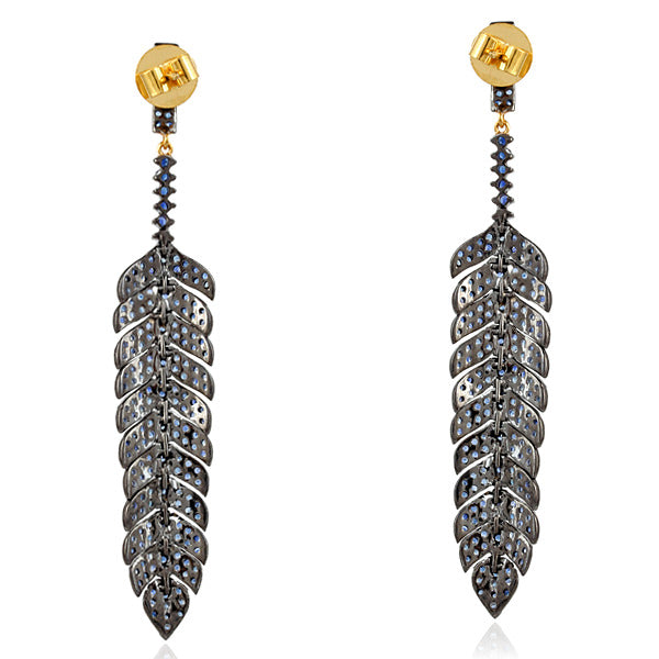 Sapphire Gold 925 Sterling Silver Dangle Earrings Jewelry