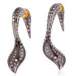 Pave Diamond 18kt Gold Silver Designer Tunnel Earrings Fashion Gift
