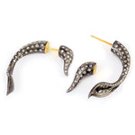 Pave Diamond 18kt Gold Silver Designer Tunnel Earrings Fashion Gift