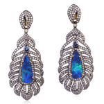 Gemstone Diamond 18k Gold Designer Dangle Earrings Sterling Silver Jewelry