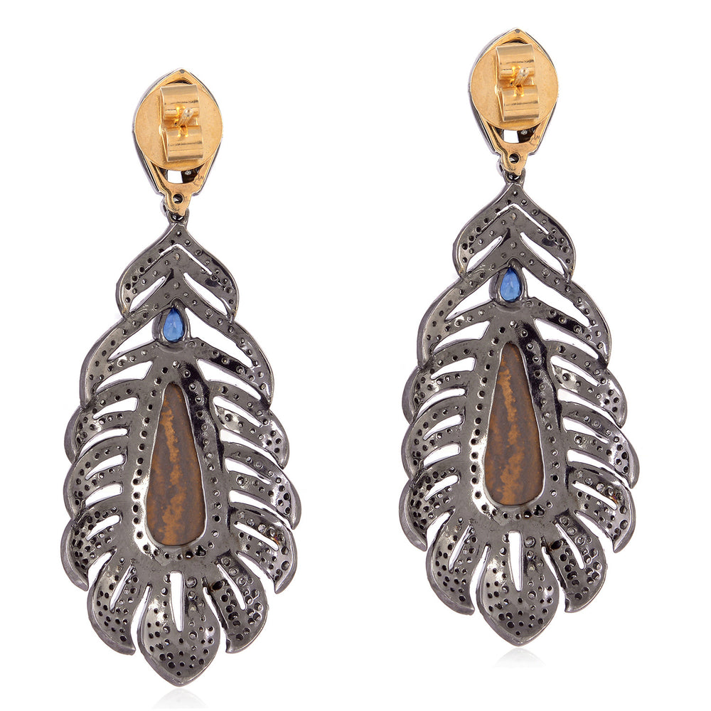 Gemstone Diamond 18k Gold Designer Dangle Earrings Sterling Silver Jewelry