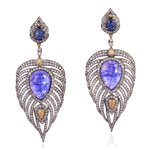 Gemstone Diamond 18kt Gold 925 Sterling Silver Dangle Earrings Jewelry