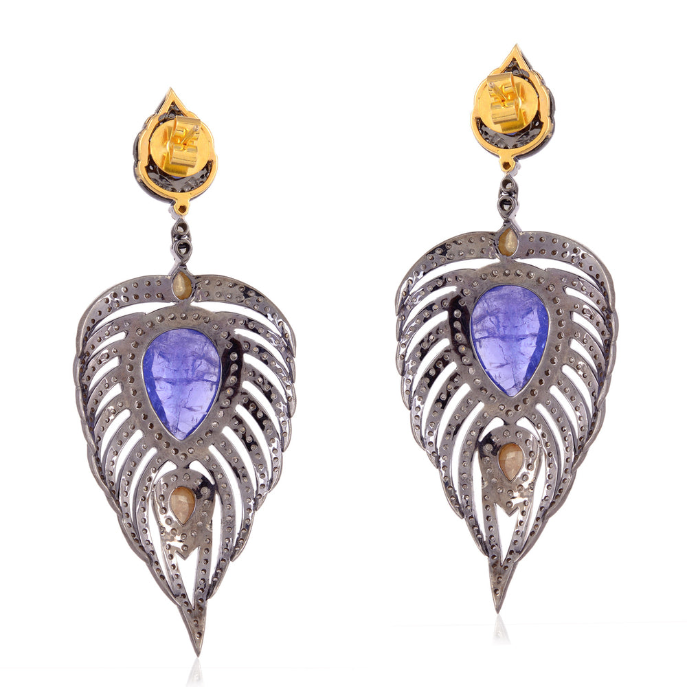 Gemstone Diamond 18kt Gold 925 Sterling Silver Dangle Earrings Jewelry