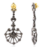 Uncut Diamond Designer Vintage Look Danglers in Sterling Silver And Gold For Her