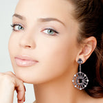 Diamond 18Kt Gold 925 Sterling Silver Dangle Earrings Fashion Jewelry