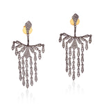 Natural Diamond 18kt Gold 925 Sterling Silver Chandelier Earrings Fashion Jewelry