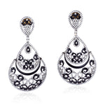 Diamond Pear Shape Dangle Earrings 18Kt Gold 925 Sterling Silver Jewelry