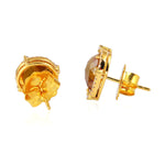 Pear Cut Ice Diamond Stud Earrings in 18k Yellow Gold