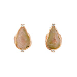 Geode Diamond Antique Design Stud Earrings in 18k Rose Gold