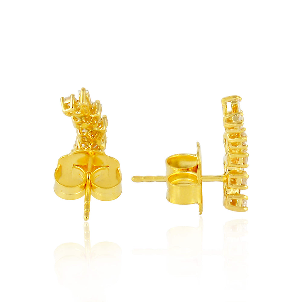 Baguette Diamond Designer Stud Earrings In 18k Yellow Gold