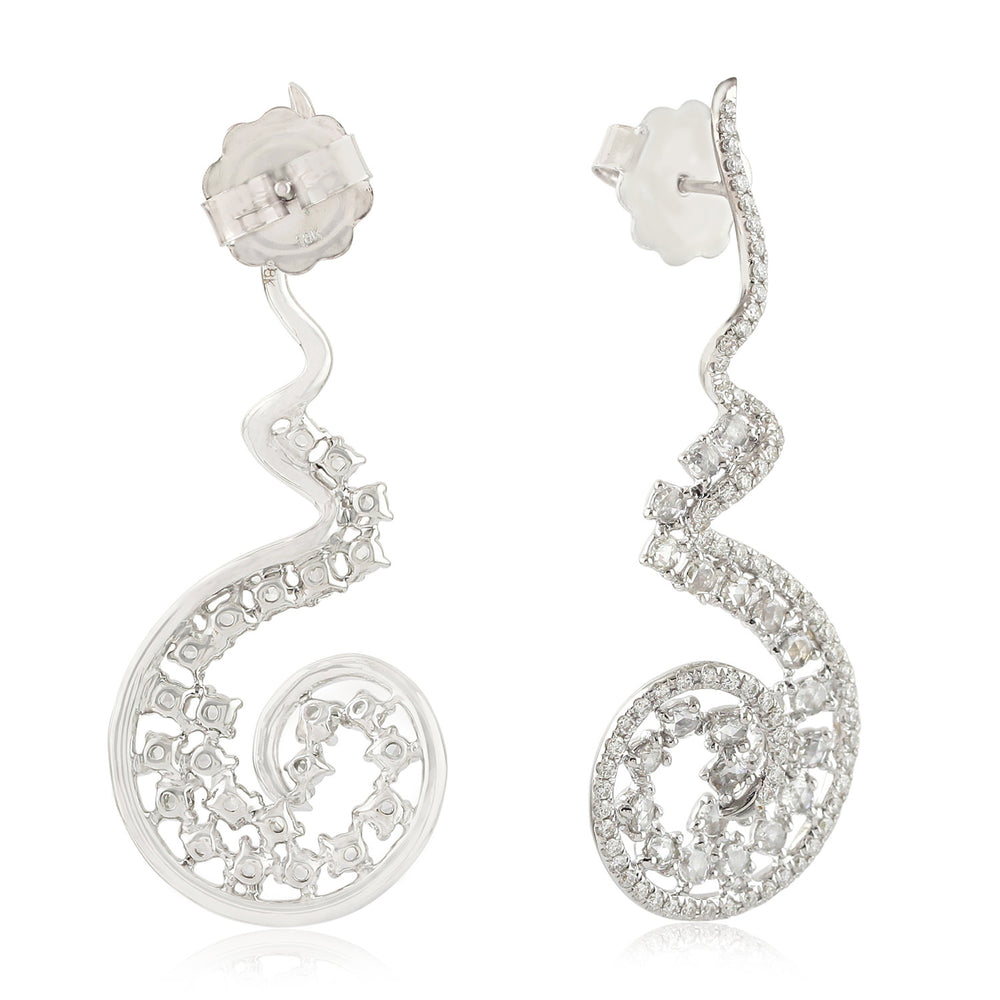 Diamond 18K Gold Designer Women Dangle Earrings Gorgeous Gift Jewelry