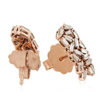 Tapered Baguette Diamond Stud Earrings 18K Rose Gold Jewelry Gift