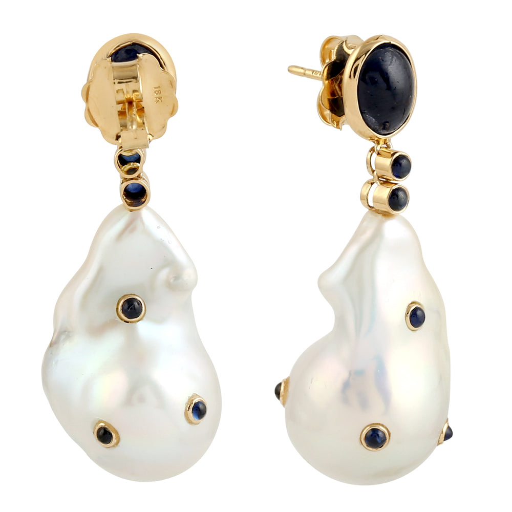 18KT Yellow Gold Baroque Pearl Dangle Earrings