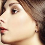Huggie Earrings Amethyst 14k White Gold Jewelry February Birthstone Jewelry