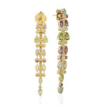 Natural Amethyst Dangle Earrings 18k Yellow Gold Diamond Jewelry February Birthstone Jewelry