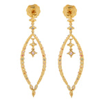 18k Yellow Gold Multicolor Sapphire Dangle Earrings September Birthstone Jewelry Gift