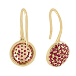 Natural Ruby Dangle Earrings 10k Yellow Gold Jewelry
