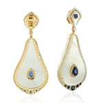 Mother of pearl Dangle Earrings 18k Yellow Gold Jewelry