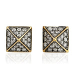 Natural Diamond Stud Earrings 18k Yellow Gold Jewelry