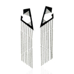 Diamond Chandelier Earrings 18k White Gold Handmade Jewelry Gift