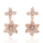 Natural Diamond Stud Earrings 18K Rose Gold Jewelry