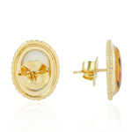 Diamond Dangle Earrings 18k Yellow Gold Bakelite Jewelry