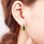 Peridot Stud Earrings 18k Yellow Gold Sapphire Jewelry