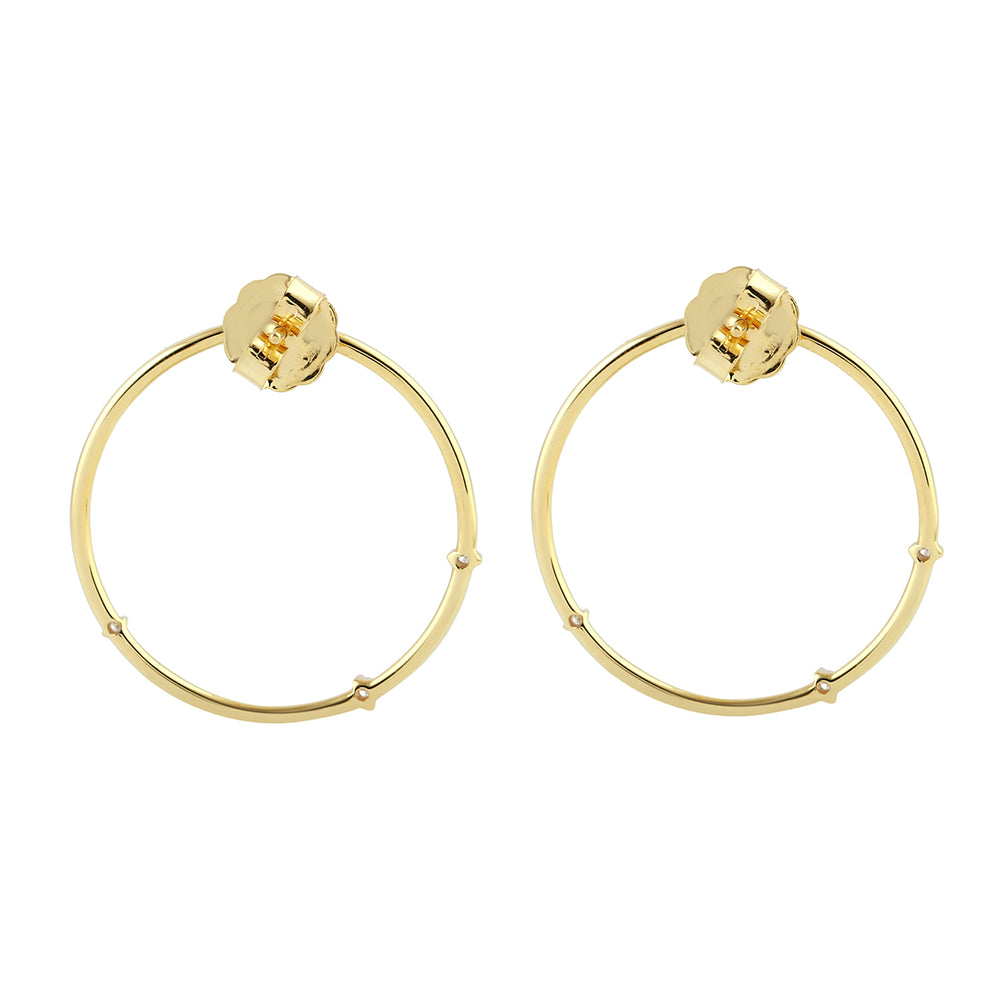 Natural Diamond Stud Earrings 14k Yellow Gold Jewelry