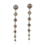 Diamond Drop/Dangle Earrings 18k White Gold Handmade Jewelry Gift