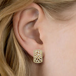 Diamond Stud Earrings 18k Yellow Gold Handmade Jewelry