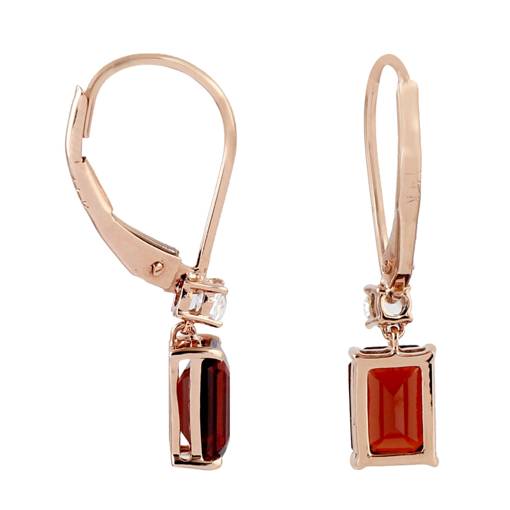 Natural Rhodolite Garnet Drop/Dangle Earrings 14k Rose Gold Topaz Jewelry