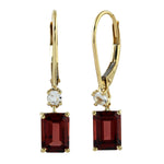 Rhodolite Garnet Drop/Dangle Earrings 10k Yellow Gold Topaz Jewelry