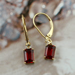 Rhodolite Garnet Drop/Dangle Earrings 10k Yellow Gold Topaz Jewelry