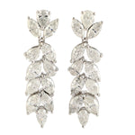 Marquise Diamond Danglers 18k White Gold Handmade Jewelry