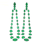Natural Emerald Designer Dangler In 18k White Gold For Her