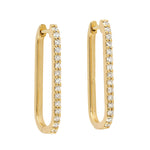 Natural Pave Diamond Dangle Earrings in 14k Yellow Gold