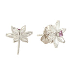 Marquise Diamond Sapphire Daisy Stud Earrings In 18k White Gold