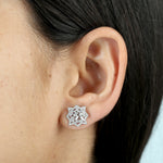 Tapered Baguette Diamond Star Stud Earrings Party Wear Jewelry In 18k Gold