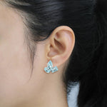 Blue Topaz Beautiful Stud Earrings in 18k White Gold