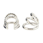 Pave Sapphire Earcuff Earrings In 14k White Gold For Her