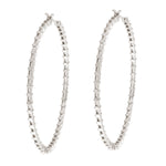 Baguette Diamond Hoop Earrings in 18k White Gold