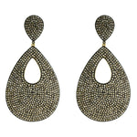 Natural Diamond Dangle Earrings 925 Silver 14k Yellow Gold Jewelry Gift