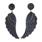 Angel Wing Dangle Earring Sapphire 14k Gold Silver Jewelry